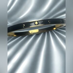 Kate Spade NY Black & Gold Tone Spade Bangle – Classic Designer Bracelet